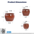 Handmade Rust-Red Ceramic Plant Pots Set of 3