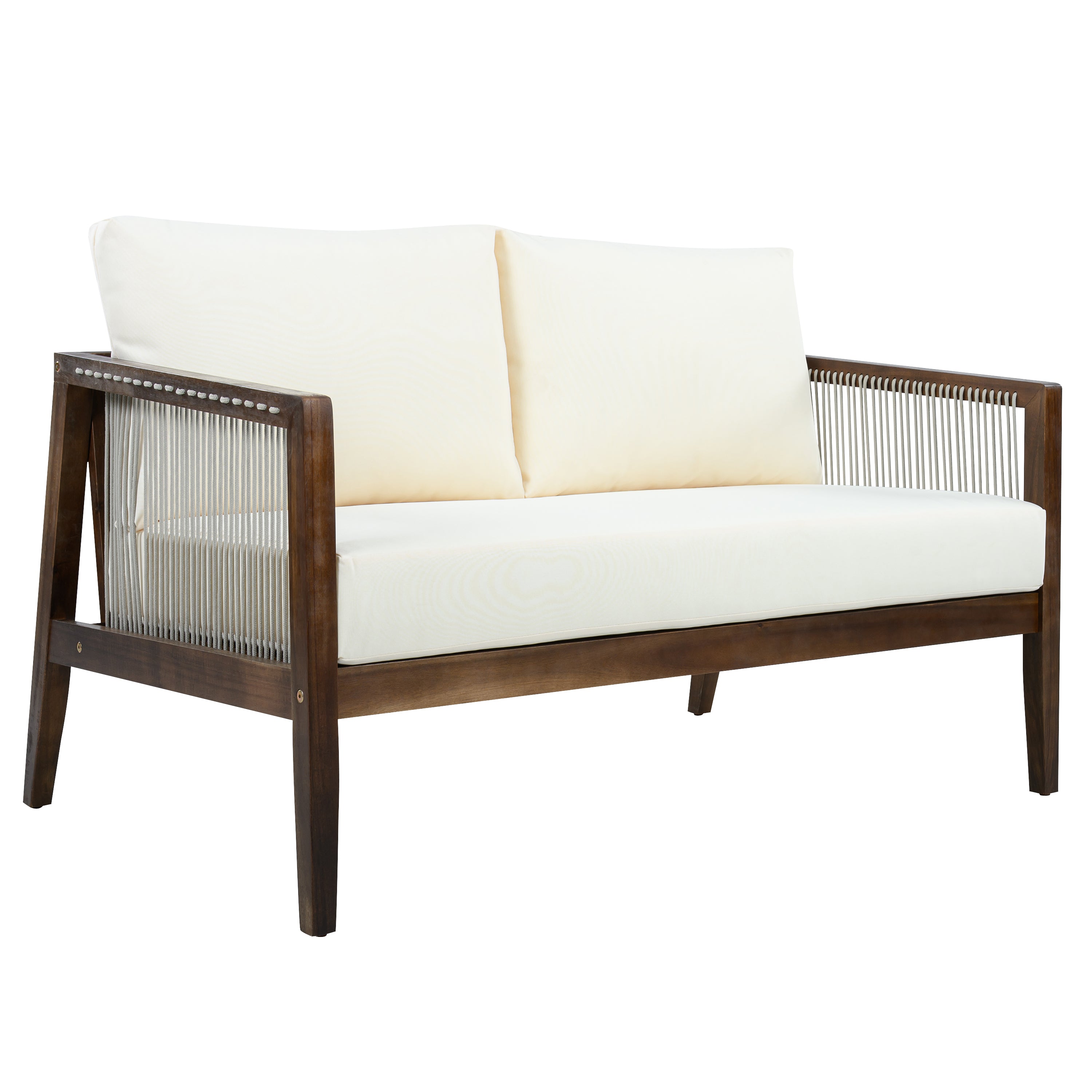 Outdoor 4-Piece Sofa Set with Acacia Wood Frame