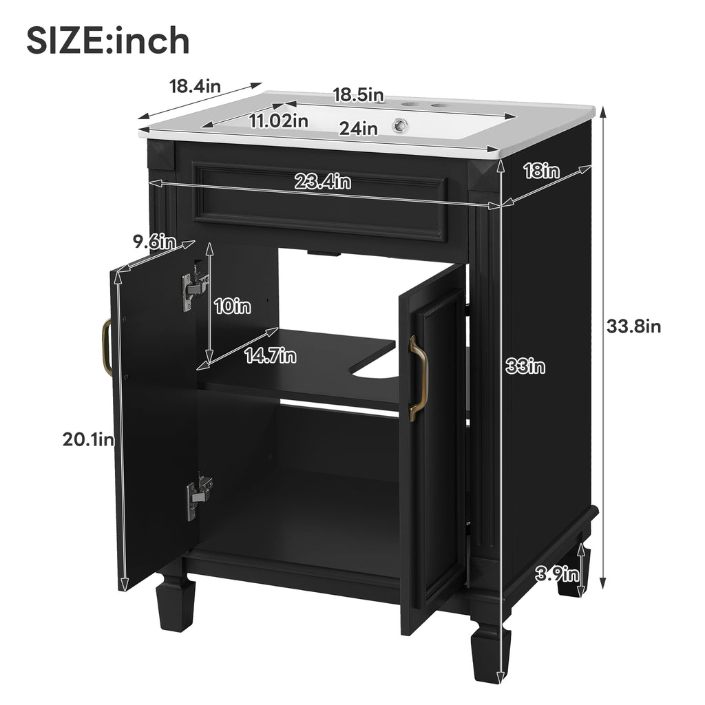 24" Bathroom Vanity with Top Sink