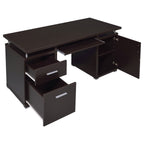 Rochelle Cappuccino 2-Drawer Office Computer Desk