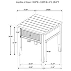 Sutter Distressed Java 1-Drawer Square End Table