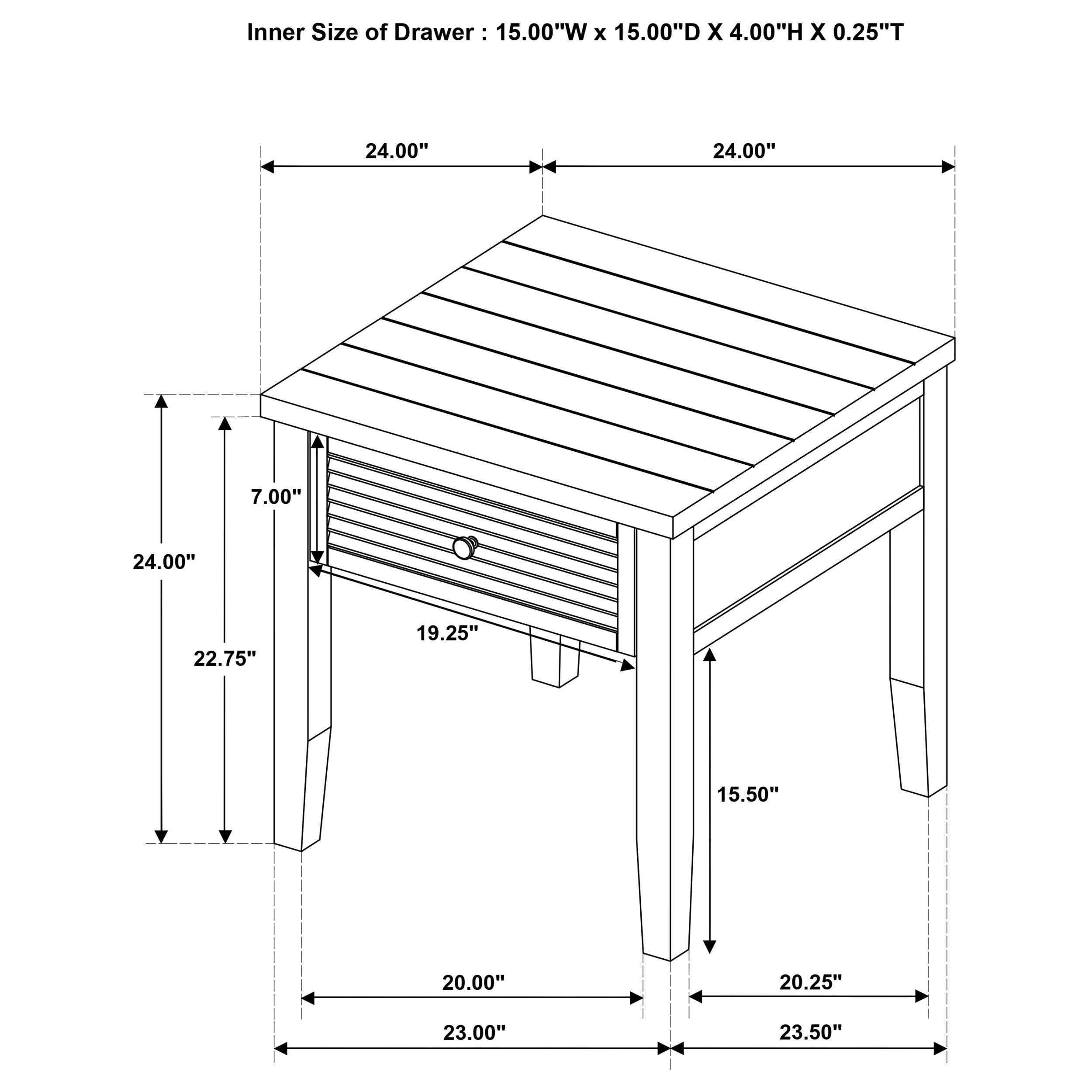 Sutter Distressed Java 1-Drawer Square End Table