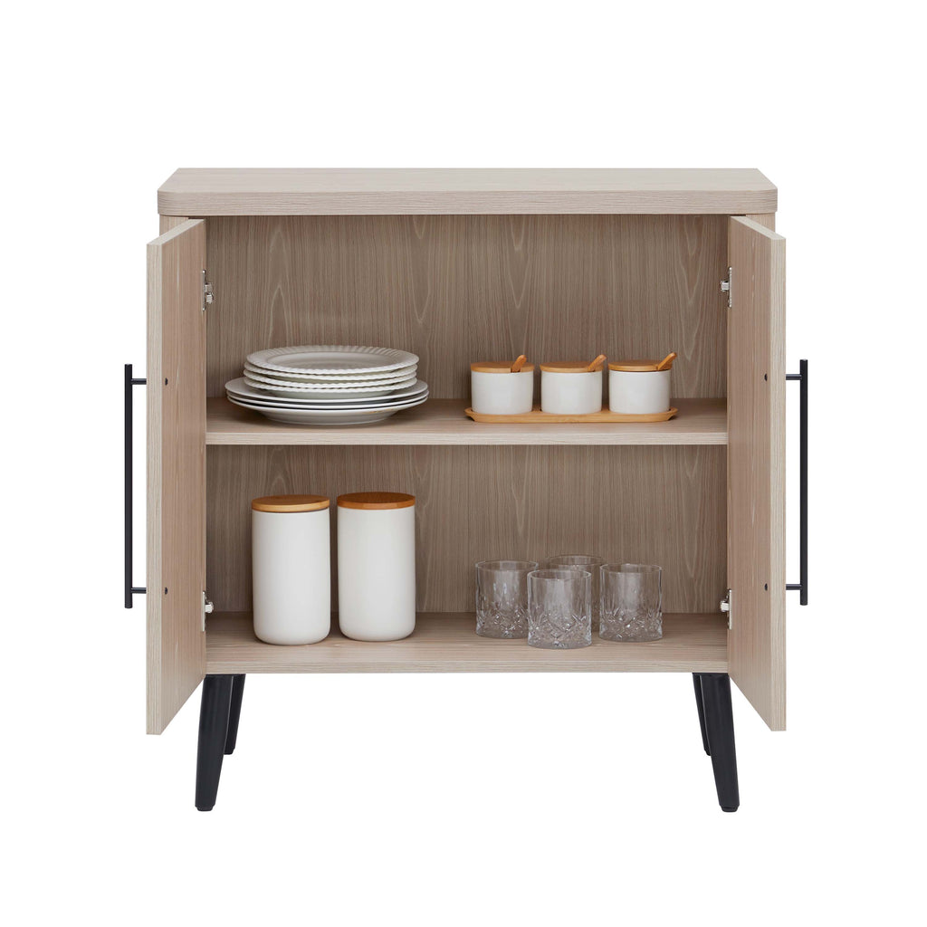 Jodie 31" Fluted Accent Cabinet in Whitewashed