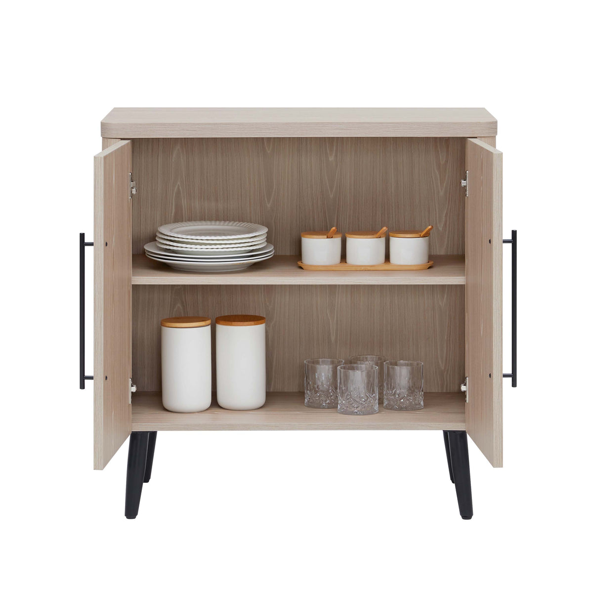 Jodie 31" Fluted Accent Cabinet in Whitewashed