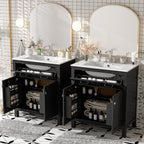 60" Modern Black Bathroom Vanity Set