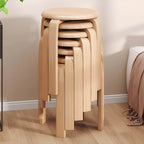 Stackable Bentwood Stool Set of 4, 18" Round Stacking Backless Nesting Stools