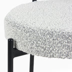 Burbank Modern Round Boucle Dining Chairs, Set of 2