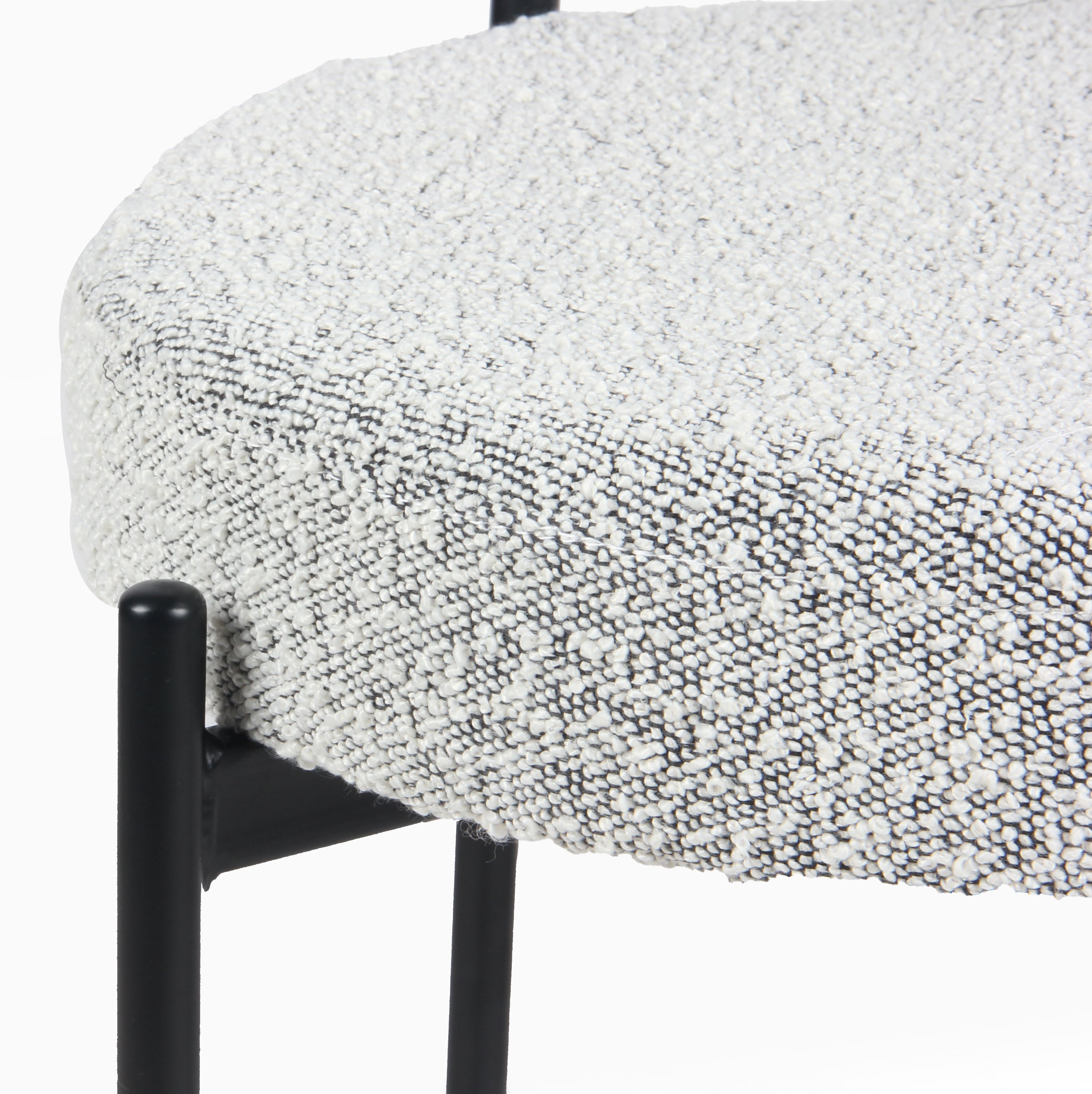 Burbank Modern Round Boucle Dining Chairs, Set of 2