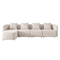 118" Modular Sectional Sofa, Velvet L Shaped Couch with Ottoman