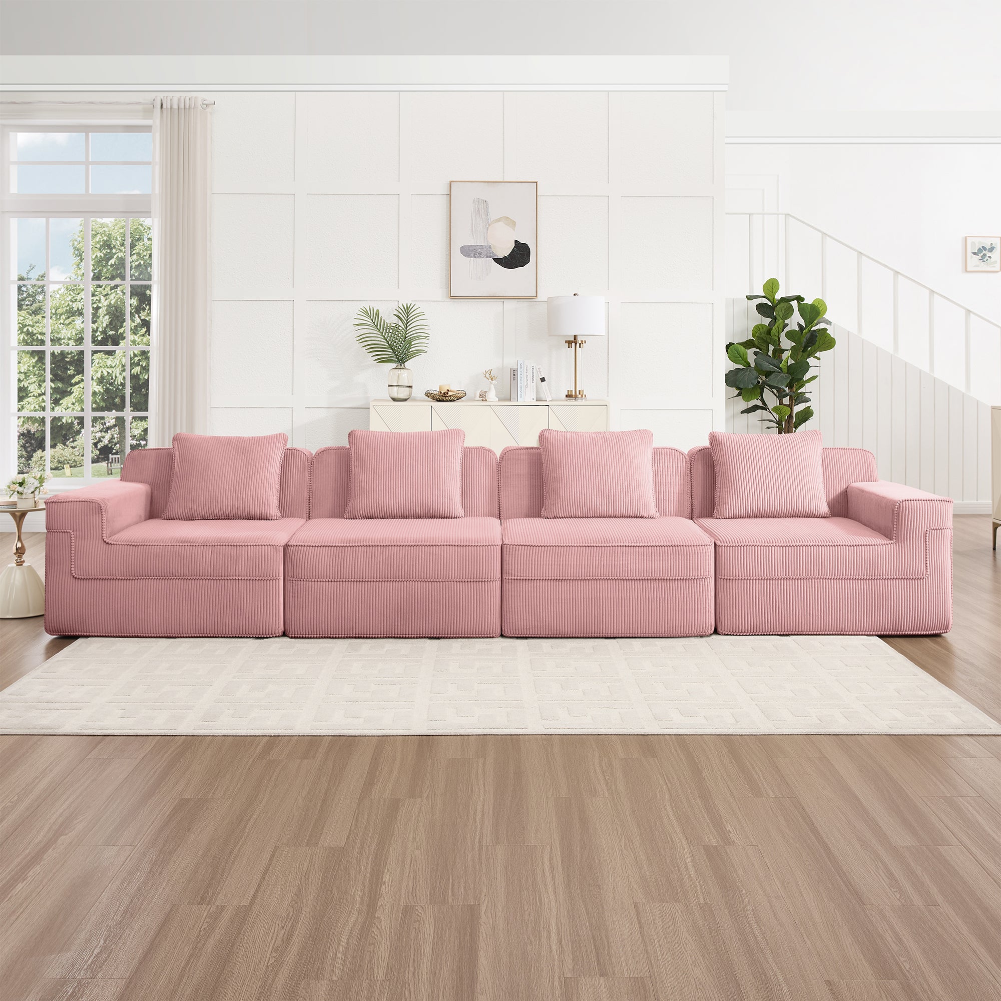 Modular 4 Seat Boneless Cloud Sectional Sofa