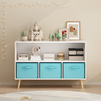 Kids Bookcase with Collapsible Fabric Drawers