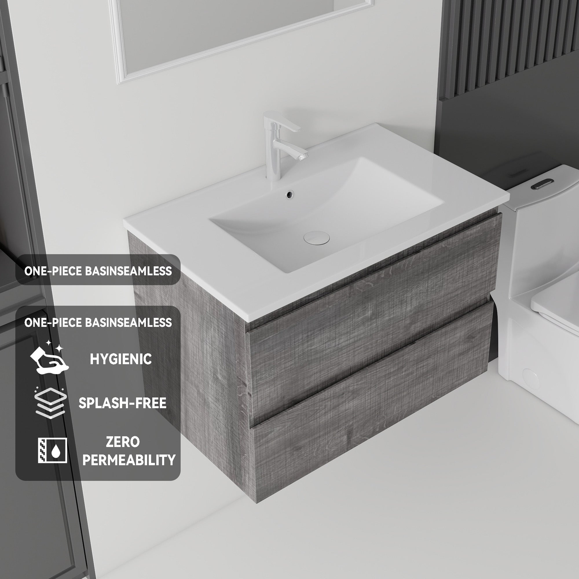 24 Inch Floating Bathroom Vanity with Sink
