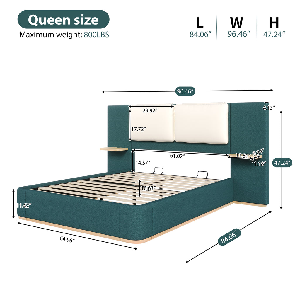 Queen Size Upholstered Platform Bed