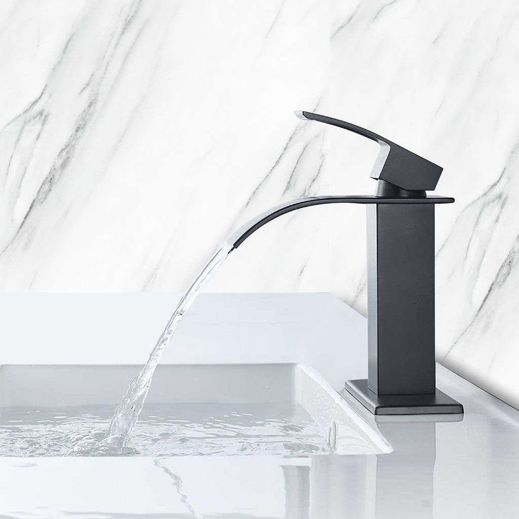 Waterfall Spout Bathroom Sink Single Handle Faucet