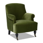 Eloise 30" Pleated Sock Arm Accent Armchair, Olive