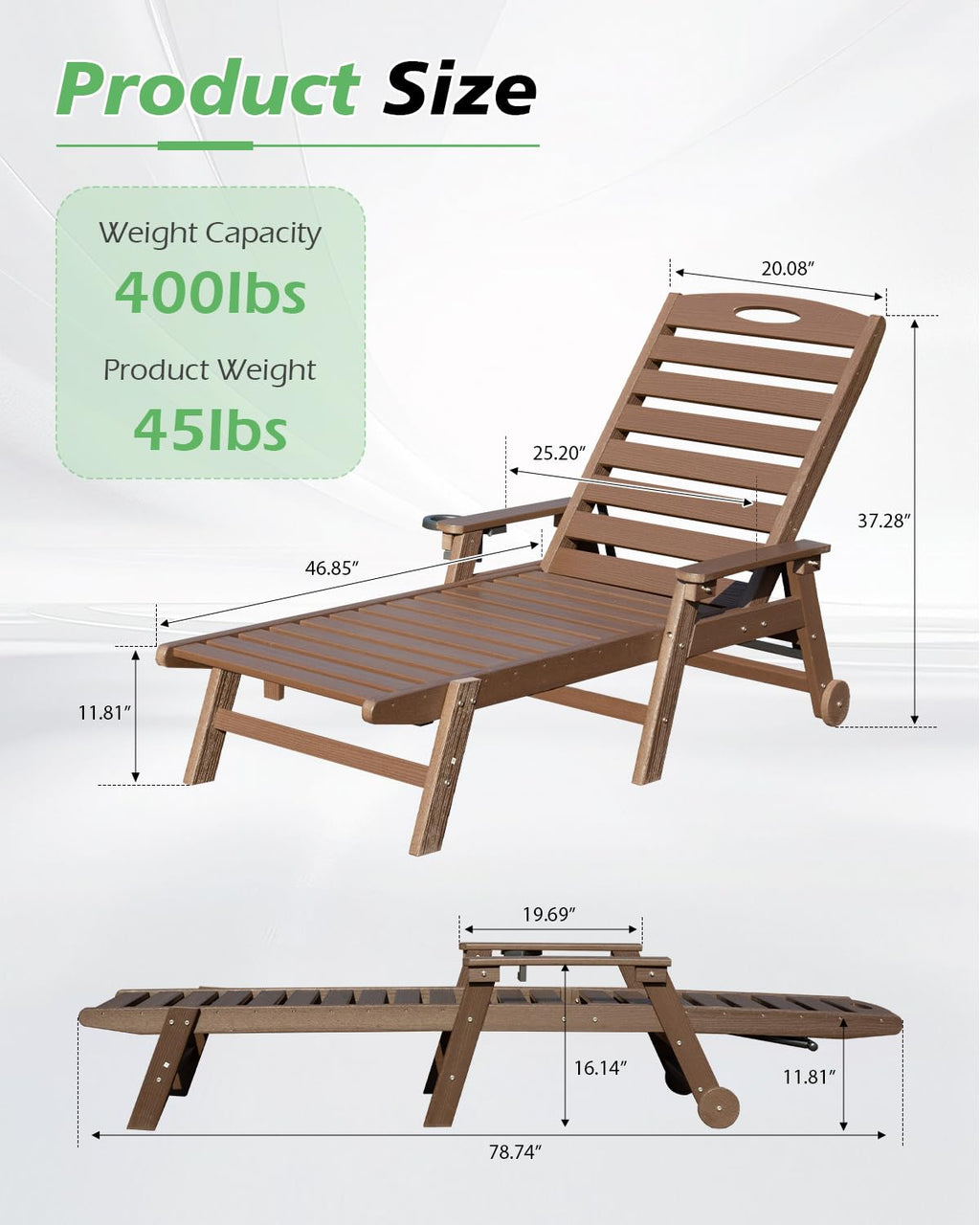 Outdoor Lounge Chairs Set of 2