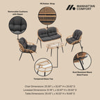 Pine 4-Piece Conversation Set