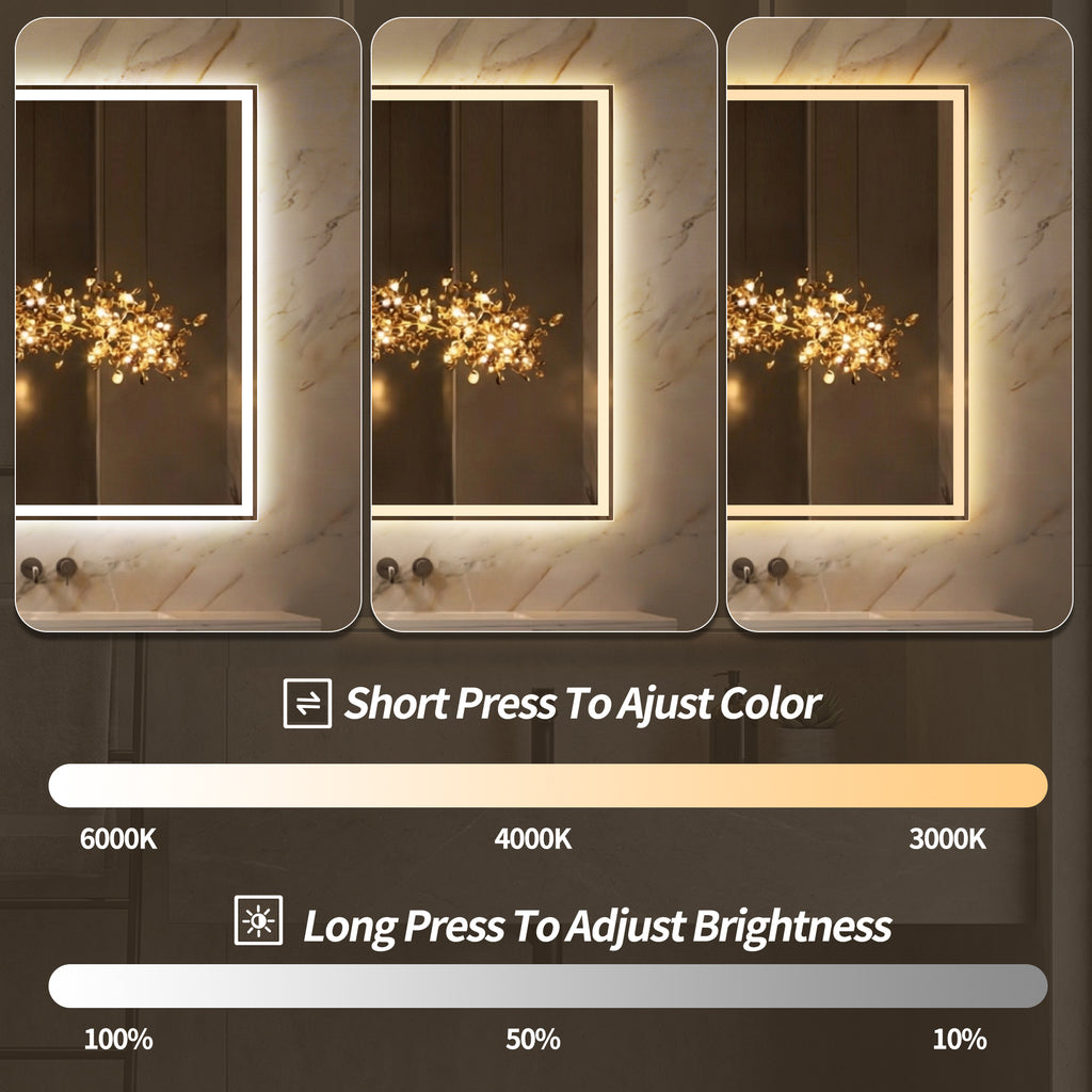 48 In. x 24 In. LED Bathroom Vanity Wall Mirror