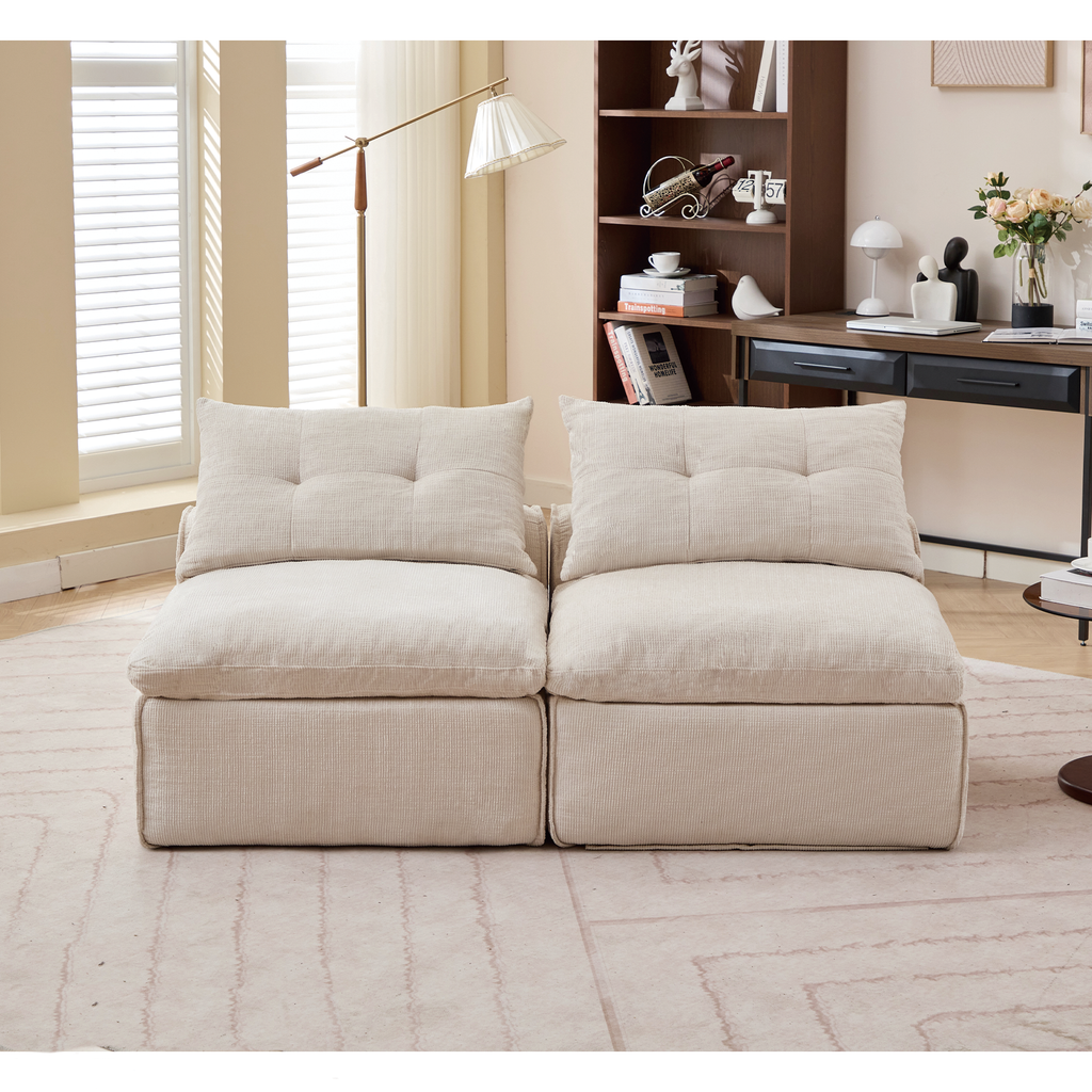 Modular Sofa with Neck and Lumbar Pillows