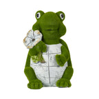 Flocked Turtle Garden Statue