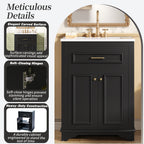 24" Bathroom Vanity with Integrated Ceramic Sink