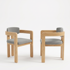 Set of 2 Outdoor Acacia Wood Dining Chairs with Cushions