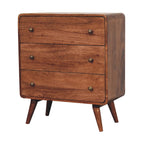 Solid Wood Curved Honey Chest of Drawers