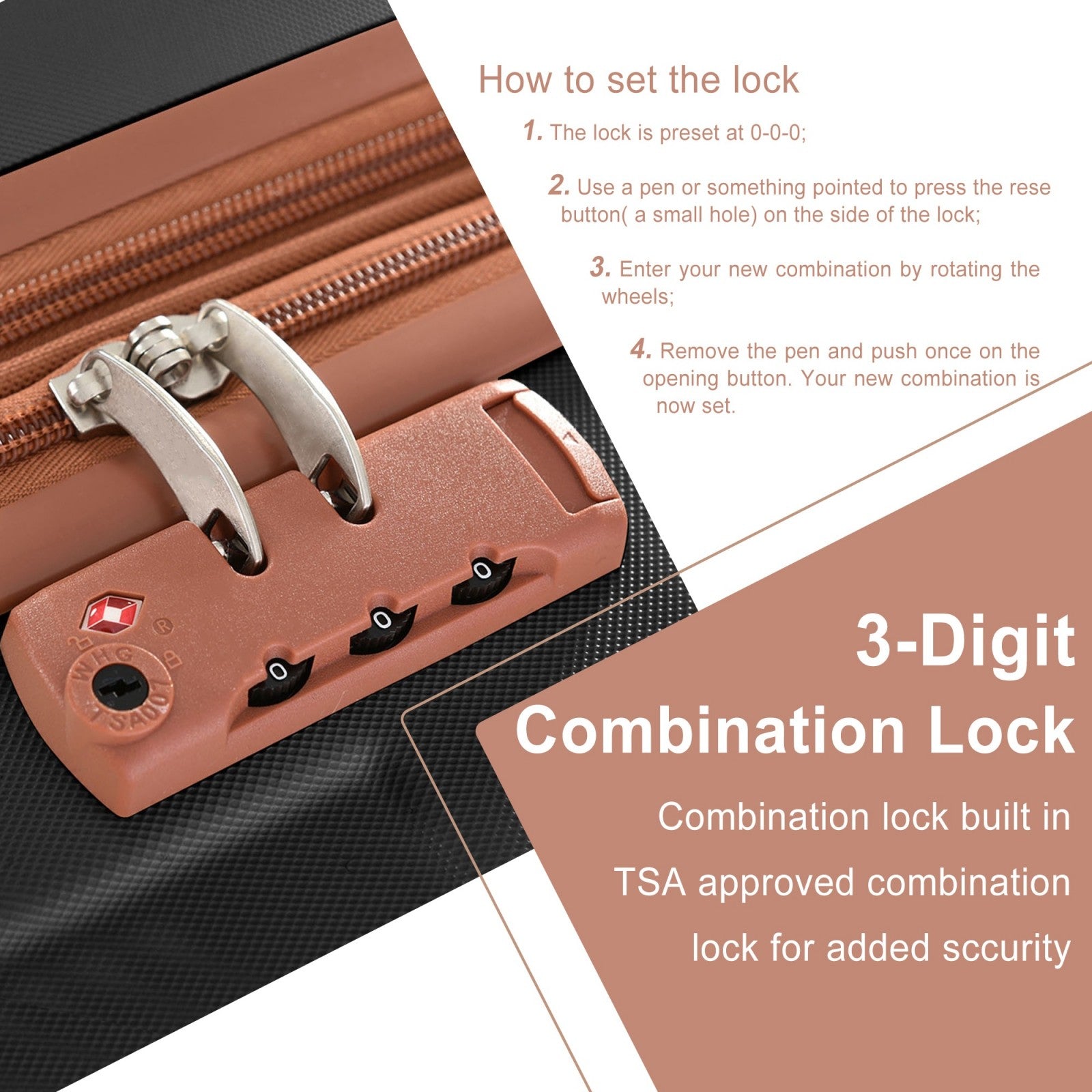 Lightweight Durable ABS Suitcases with Double Wheels