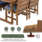U_STYLE Farmhouse 5-Piece Outdoor Patio Dining Set