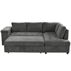 Mirod 91.5-Inch L Shaped Couch with Pull Out Bed