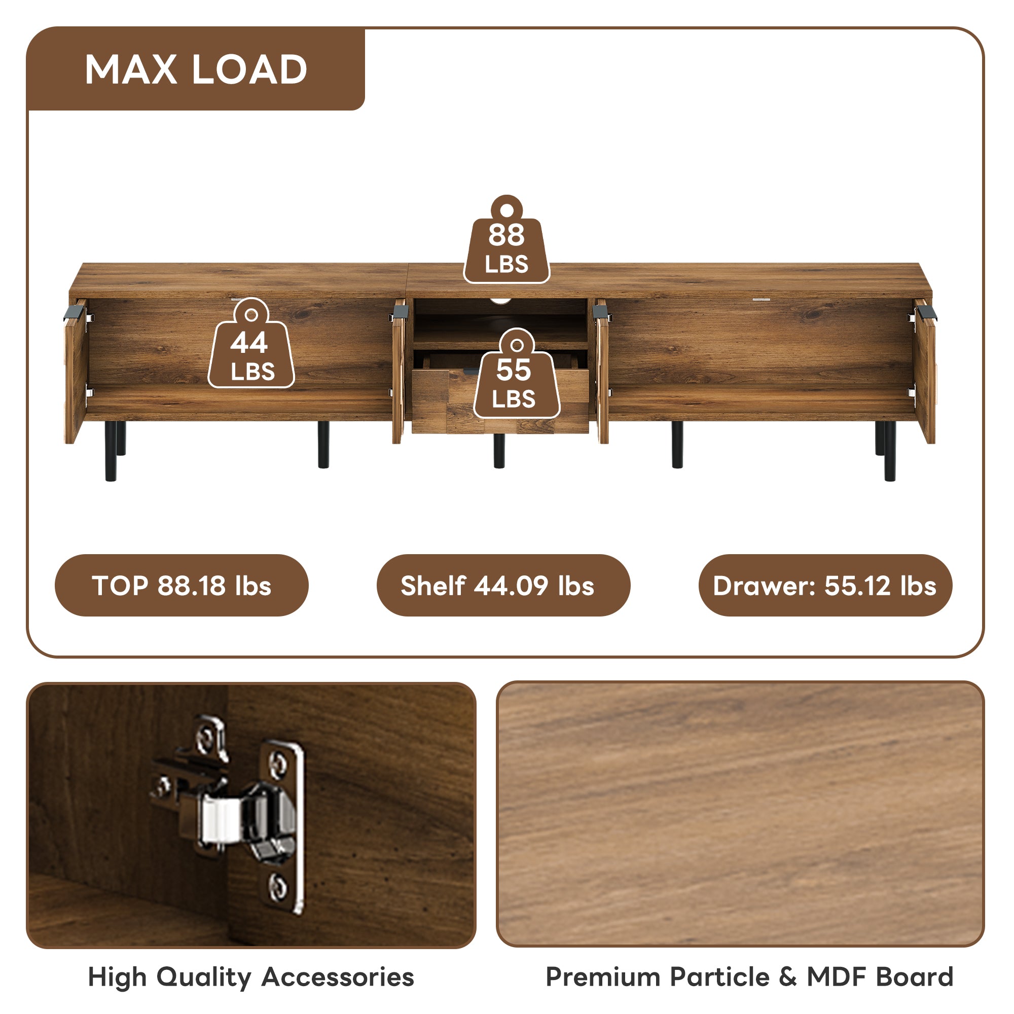 78" TV Stand for 85" 75" 65" Inch TV