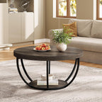 31.7” Round Coffee Table with Storage