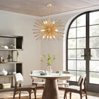 29" Mid-Century Modern 12-Light Starburst Chandelier