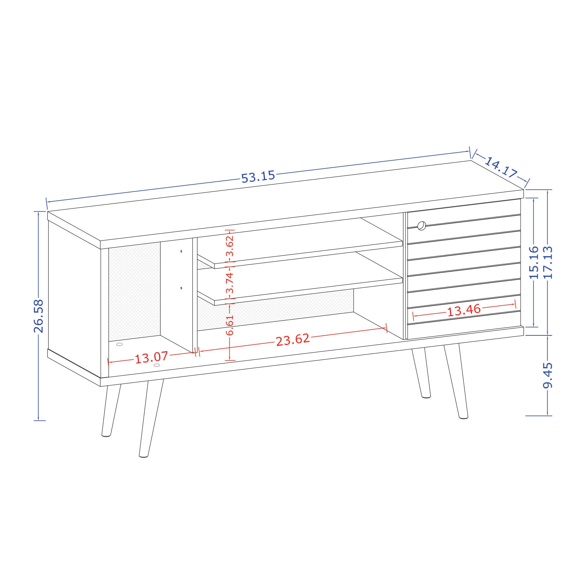 Liberty 53" TV Stand in Rustic