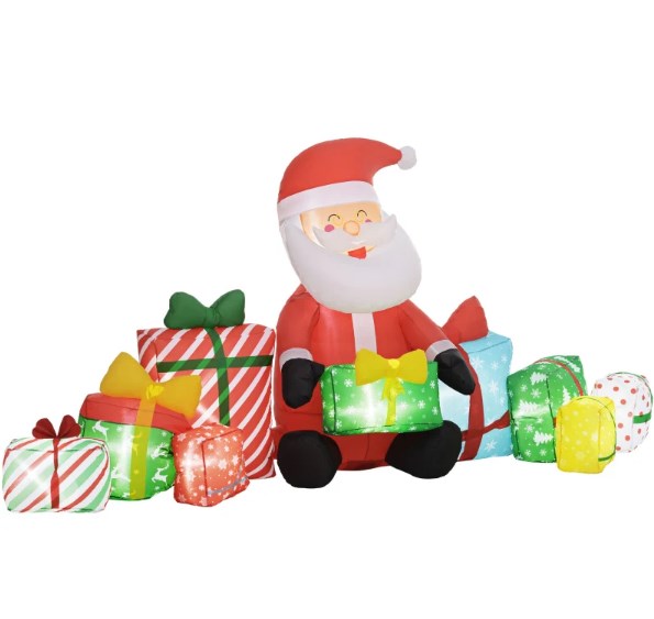 Inflatable Santa Claus and Gift Boxes for Holiday Display