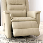 Global Home Swivel Recliner with Manual Footrest In Madras Eggshell