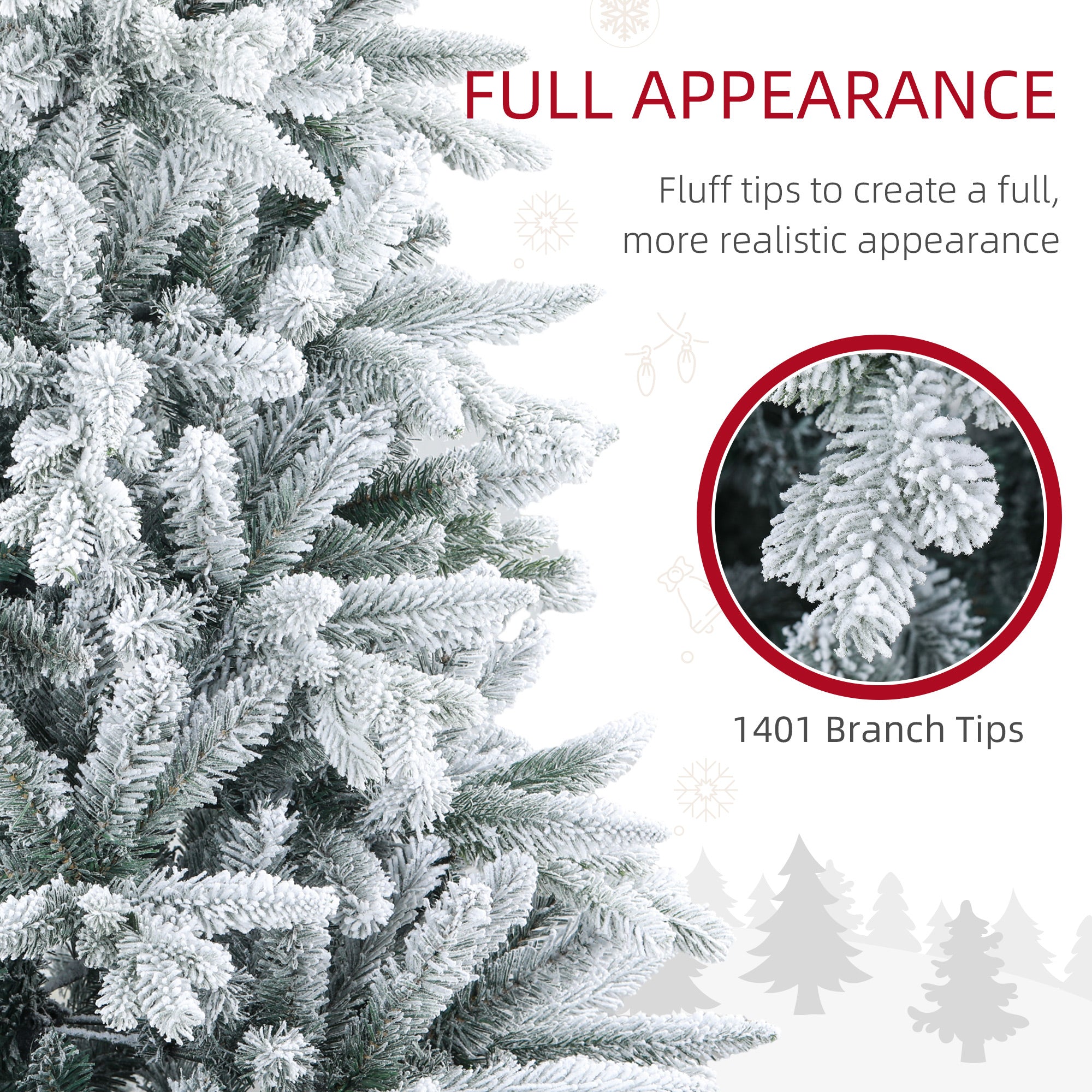 7ft Snow Flocked Artificial Christmas Tree