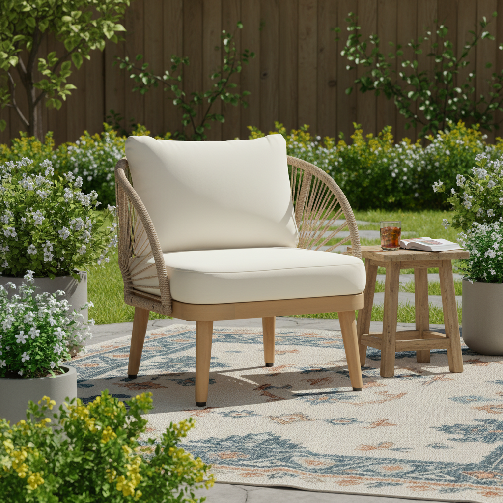 Acacia Wood Outdoor Club Chair