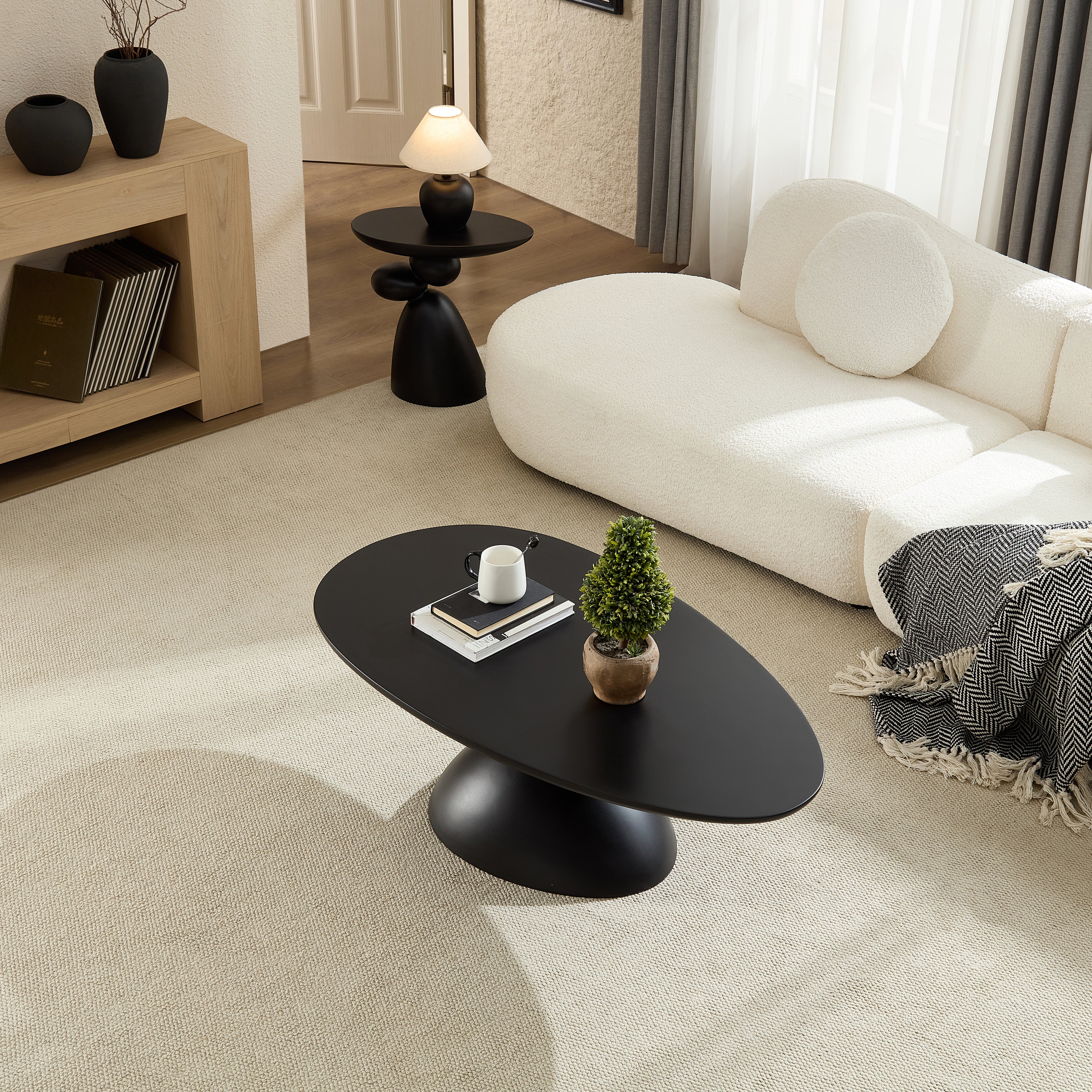 47.27" Lucky Stone-shaped Elliptical Coffee Table