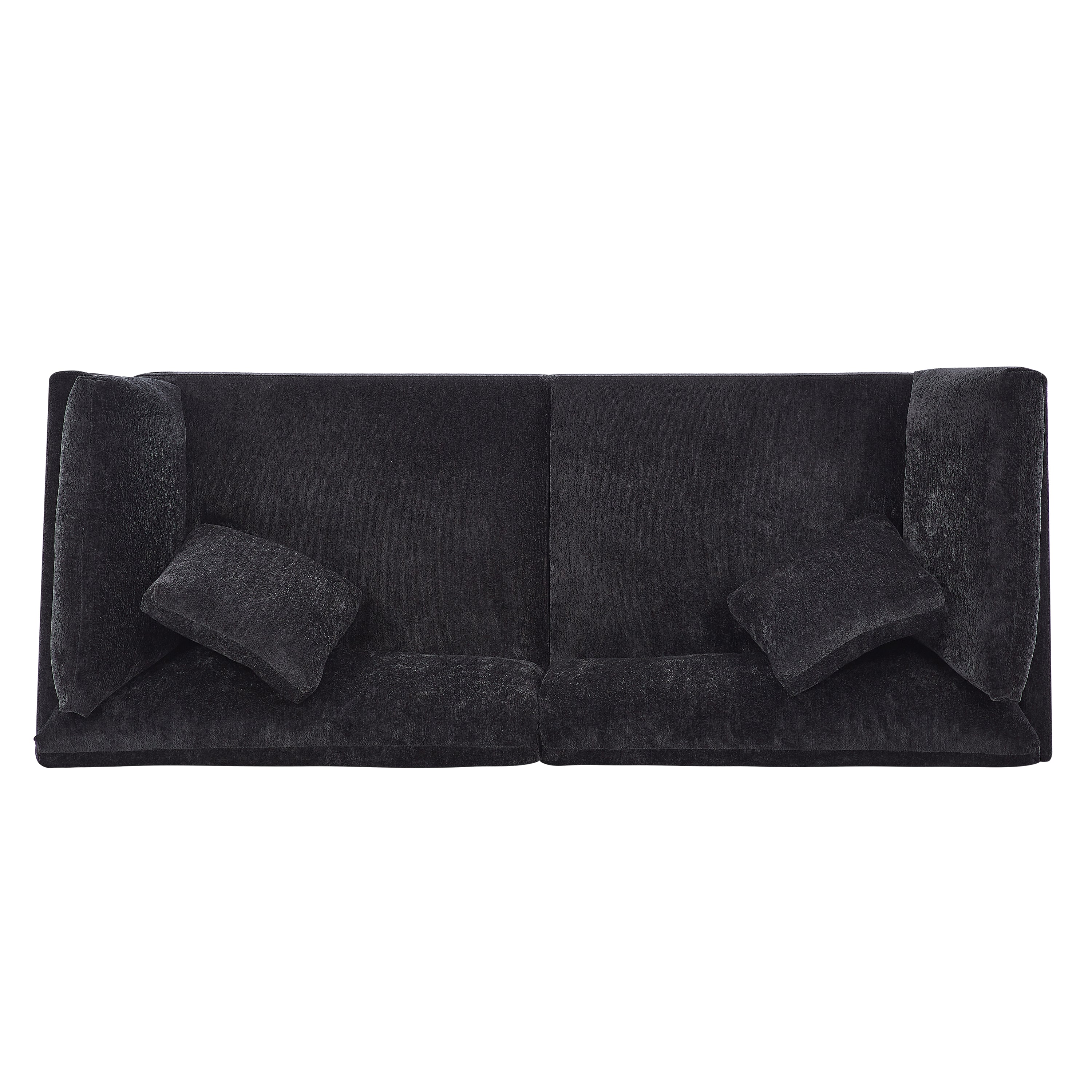83.50" Modern Flared Arms Sofa (Black)