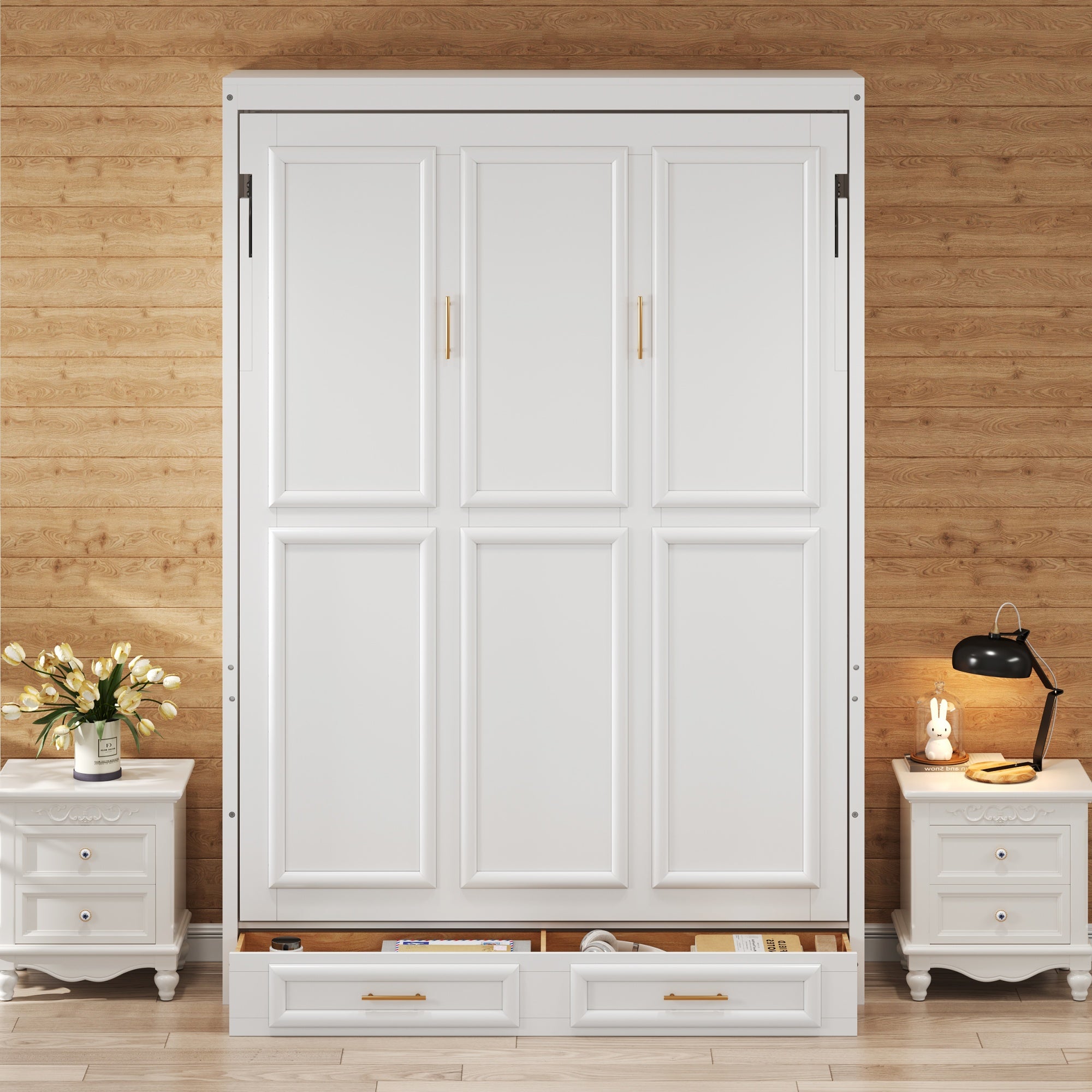 Full Size Murphy Bed with 2 Drawers