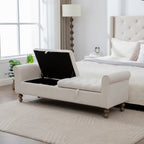 65.75" Wide Modern Upholstered Storage Bench