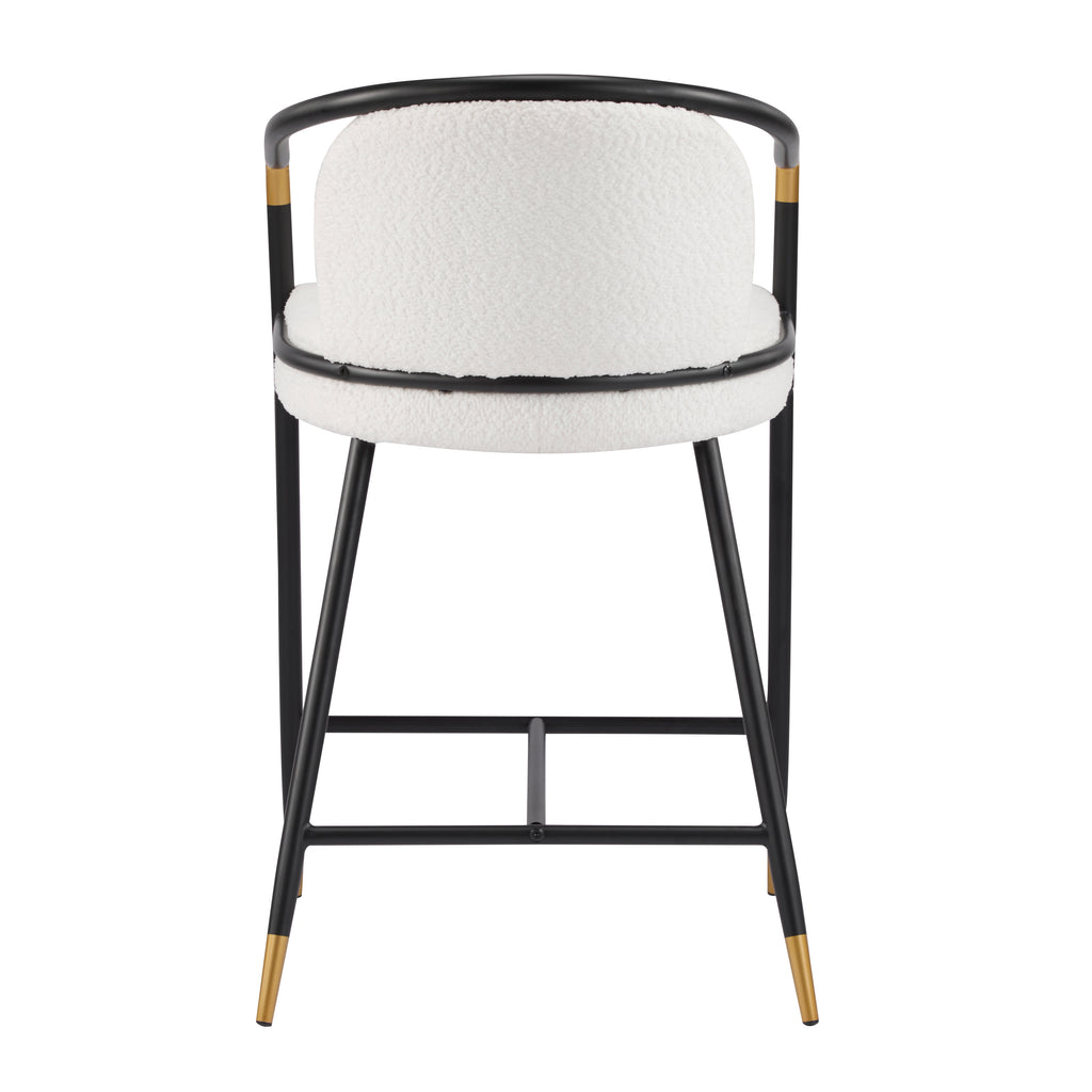 26" H Upholstered Counter Stool with Metal Frame (Set of 2) - Beige