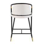 26" H Upholstered Counter Stool with Metal Frame (Set of 2) - Beige