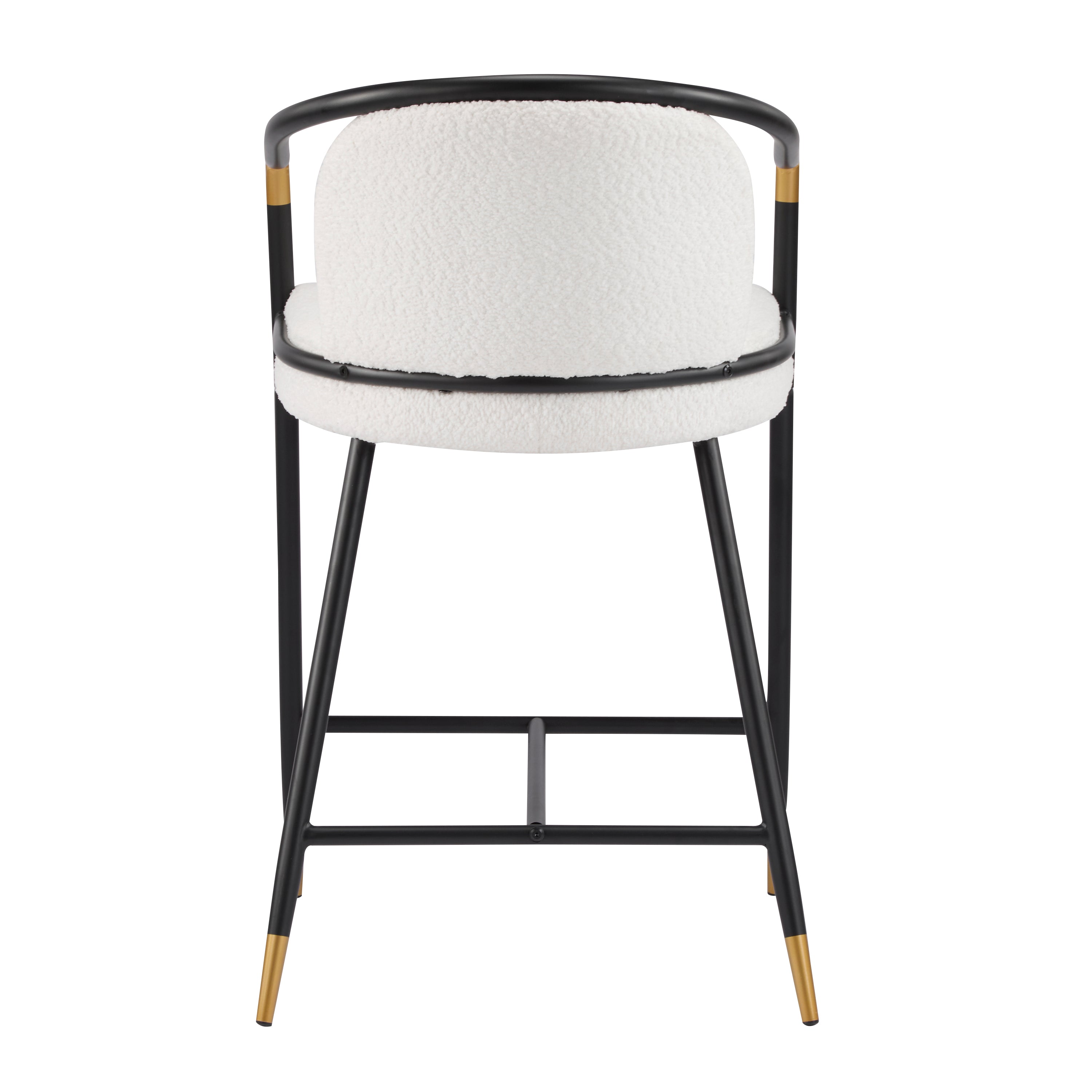 26" H Upholstered Counter Stool with Metal Frame (Set of 2) - Beige