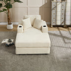 Corduroy Upholstered Chaise Lounge Sofa