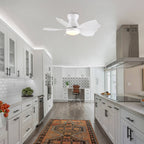30 Inch Low Profile Flush Mount Ceiling Fan with Light