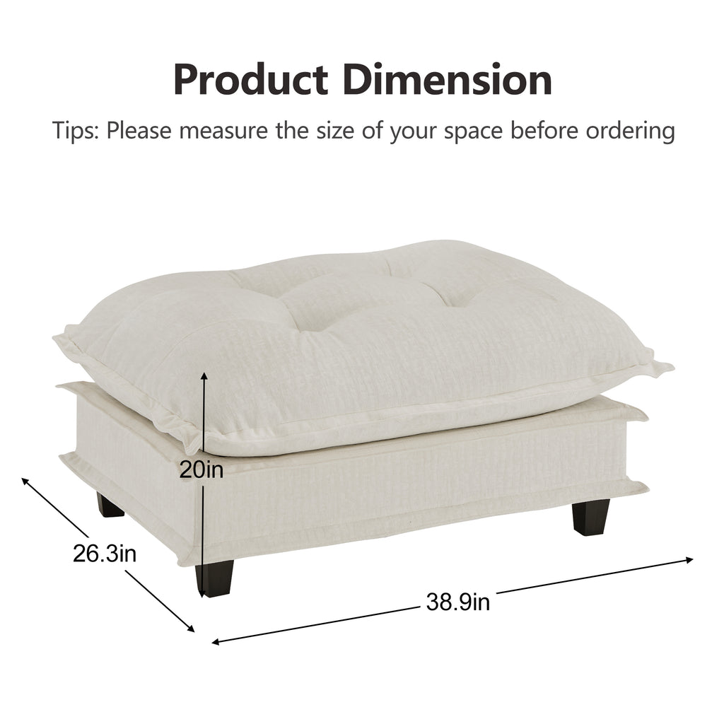 73-Inch Chenille Ottoman
