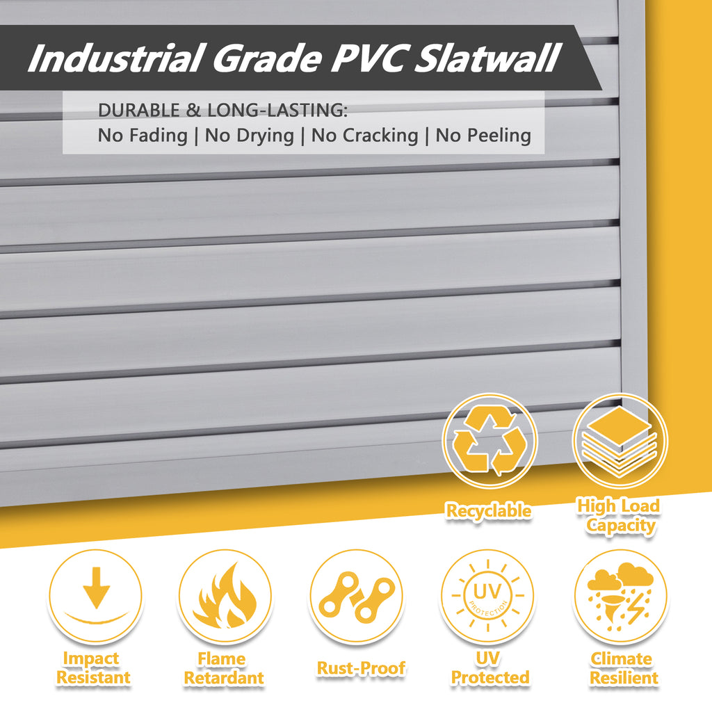 Heavy Duty PVC Slatwall Garage Organizer