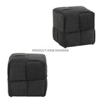 Ottoman Foot Rest Soft and Comfortable Ottoman Square Corduroy Woven Design Sofa Stool (Grey)